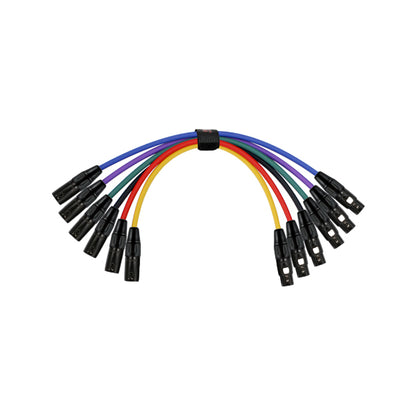 Kirlin MP6-470PB/6  6 Inch Colorful Metal Connector XLR Male to XLR Female Original Microphone Mic Cable - 6 Pack