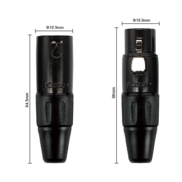 Kirlin MP6-470PB/6  6 Inch Colorful Metal Connector XLR Male to XLR Female Original Microphone Mic Cable - 6 Pack