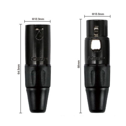 Kirlin MP6-470PB/6  6 Inch Colorful Metal Connector XLR Male to XLR Female Original Microphone Mic Cable - 6 Pack
