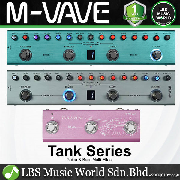 M-VAVE Tank Series Portable Multi Effect Pedal with Built In Battery and Bluetooth (Tank G Tank B Tank Mini)
