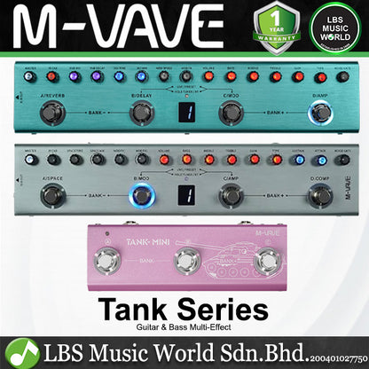 M-VAVE Tank Series Portable Multi Effect Pedal with Built In Battery and Bluetooth (Tank G Tank B Tank Mini)