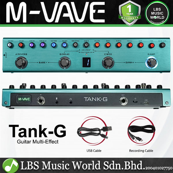 M-VAVE Tank Series Portable Multi Effect Pedal with Built In