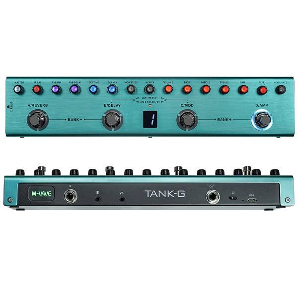M-VAVE Tank Series Portable Multi Effect Pedal with Built In Battery and Bluetooth (Tank G Tank B Tank Mini)