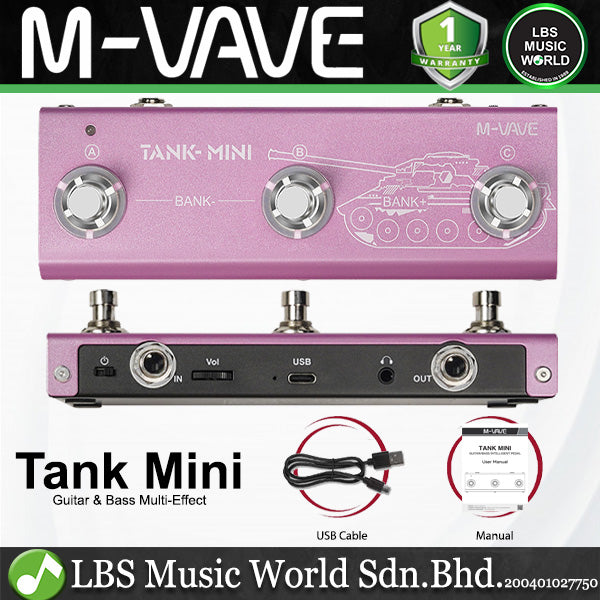 M-VAVE Tank Series Portable Multi Effect Pedal with Built In Battery and Bluetooth (Tank G Tank B Tank Mini)