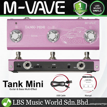 M-VAVE Tank Series Portable Multi Effect Pedal with Built In Battery and Bluetooth (Tank G Tank B Tank Mini)