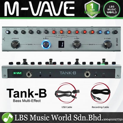 M-VAVE Tank Series Portable Multi Effect Pedal with Built In Battery and Bluetooth (Tank G Tank B Tank Mini)