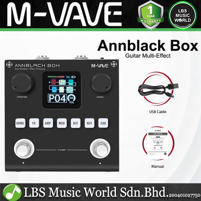 M-VAVE Annblack Box Portable Rechargeable Multi Effect Guitar Bass Pedal with Bluetooth