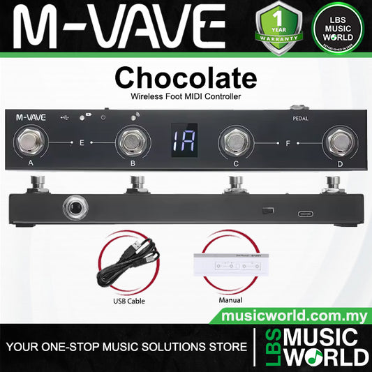 M-VAVE Chocolate Portable Wireless Foot MIDI Controller System with 4 Buttons and Bluetooth