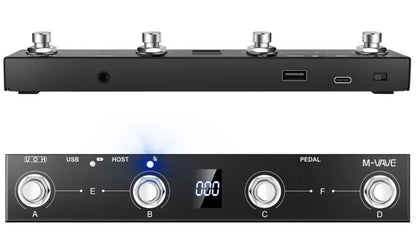 M-VAVE Chocolate Portable Wireless Foot MIDI Controller System with 4 Buttons and Bluetooth
