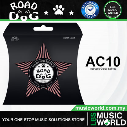 ROAD DOG AC Series Phosphor Bronze Acoustic Guitar Strings (AC10 AC11 AC12)