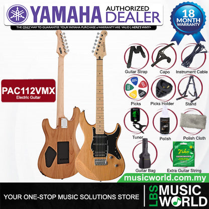 Yamaha PAC112VMX Alder SSH Pickup Electric Guitar Yellow Natural Satin with Pickup and Pickguard
