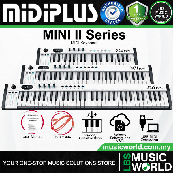 Midiplus Mini II Series Portable Plug and Play USB Midi Keyboard Controller (X3 X4 X6)