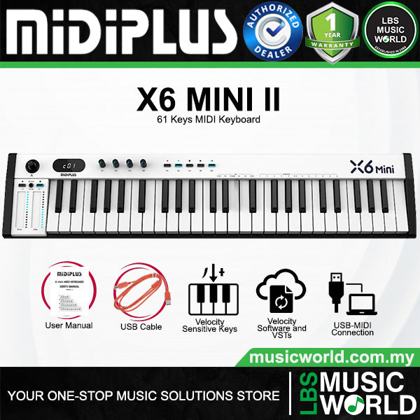 Midiplus Mini II Series Portable Plug and Play USB Midi Keyboard Controller (X3 X4 X6)