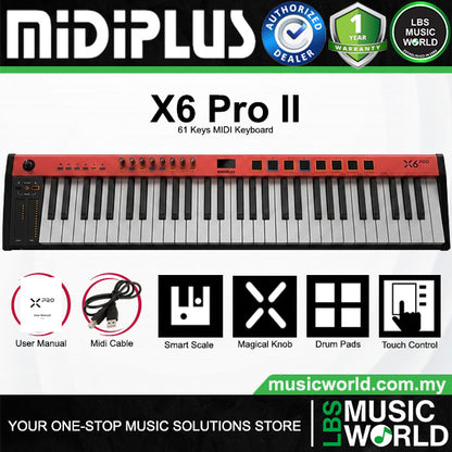 Midiplus XPro II Series Semi Weighted MIDI Keyboard Controller with Built in 128 Sounds (X6 X8)