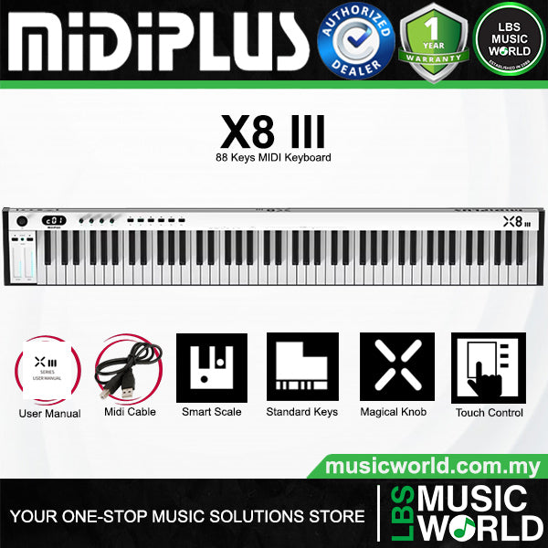 Midiplus XIII Series USB Midi Keyboard Controller with Built-In Smart Scale (X4III X6III X8III)