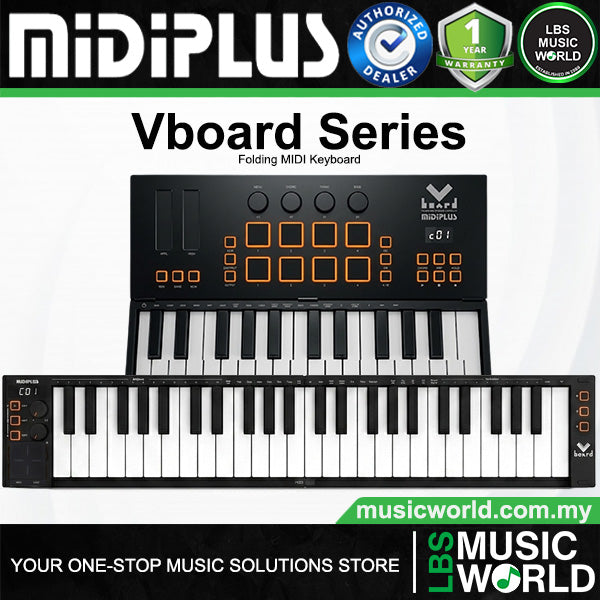 Midiplus Vboard Series Folding USB Midi Keyboard Controller with Built-In Smart Scales (Vboard 25 Vboard 49)
