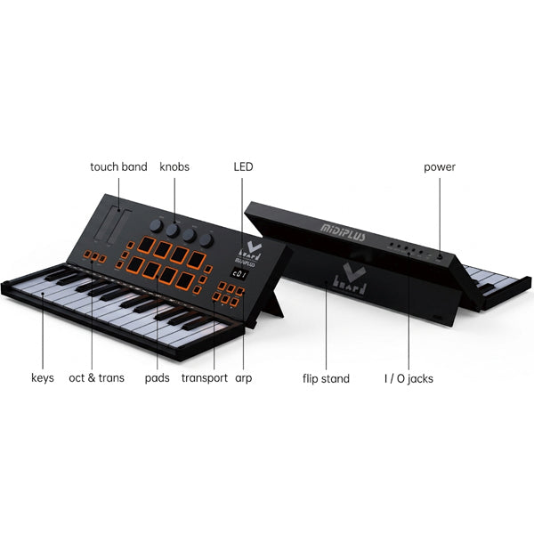 Midiplus Vboard Series Folding USB Midi Keyboard Controller with Built-In Smart Scales (Vboard 25 Vboard 49)