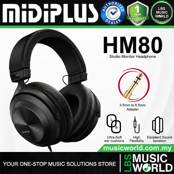 Midiplus HM80 Wired Studio Monitor Headphone with Adjustable