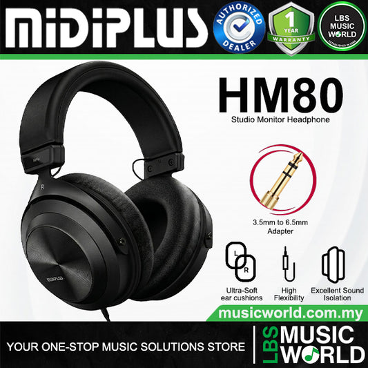 Midiplus HM80 Wired Studio Monitor Headphone with Adjustable Headband