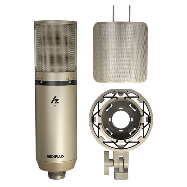 Midiplus Hz Series Cardioid Condenser Microphone with Case and Pop Filter (Hz3 Hz6 Hz9)
