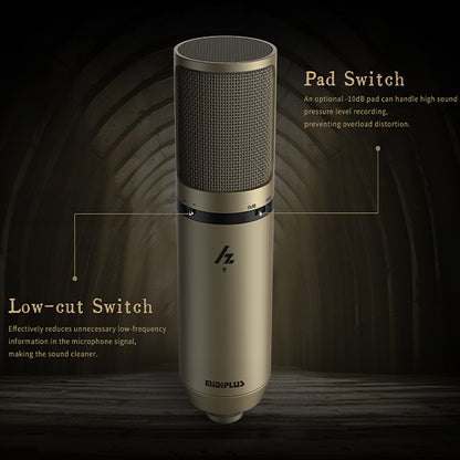 Midiplus Hz Series Cardioid Condenser Microphone with Case and Pop Filter (Hz3 Hz6 Hz9)