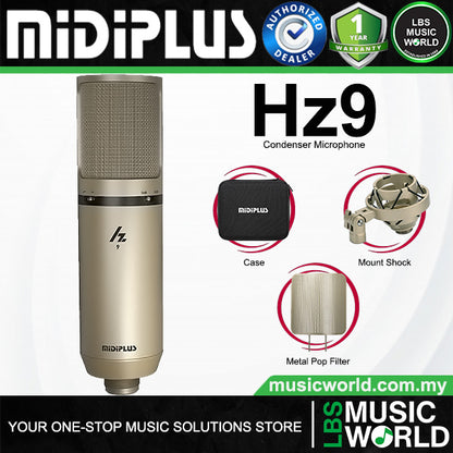 Midiplus Hz Series Cardioid Condenser Microphone with Case and Pop Filter (Hz3 Hz6 Hz9)