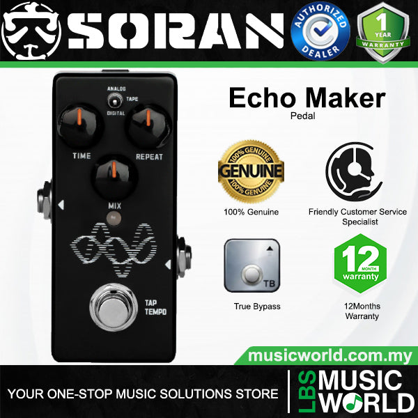 SORAN Echo Maker Delay Mini Guitar Effect Pedal Foot Processor With Tap Tempo (JDD-01)