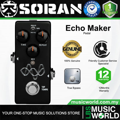 SORAN Echo Maker Delay Mini Guitar Effect Pedal Foot Processor With Tap Tempo (JDD-01)