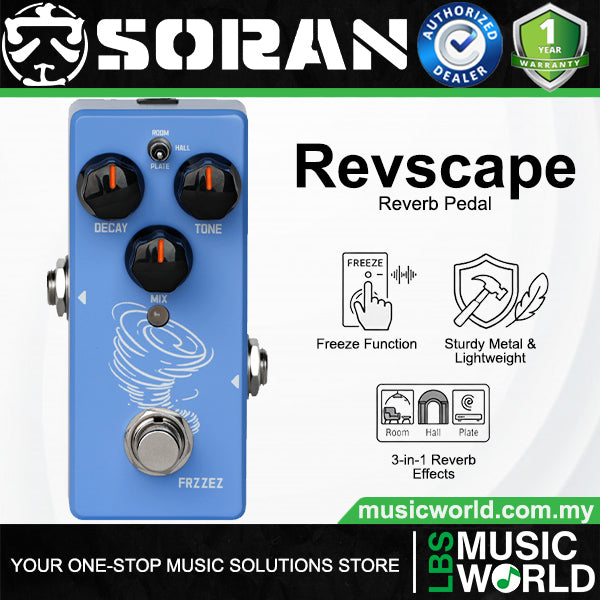 SORAN Revscape Reverb Mini Pedal 3 In 1 with Freeze Function (JRV-01)
