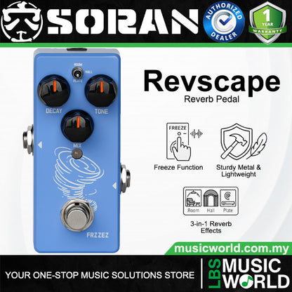 SORAN Revscape Reverb Mini Pedal 3 In 1 with Freeze Function (JRV-01)