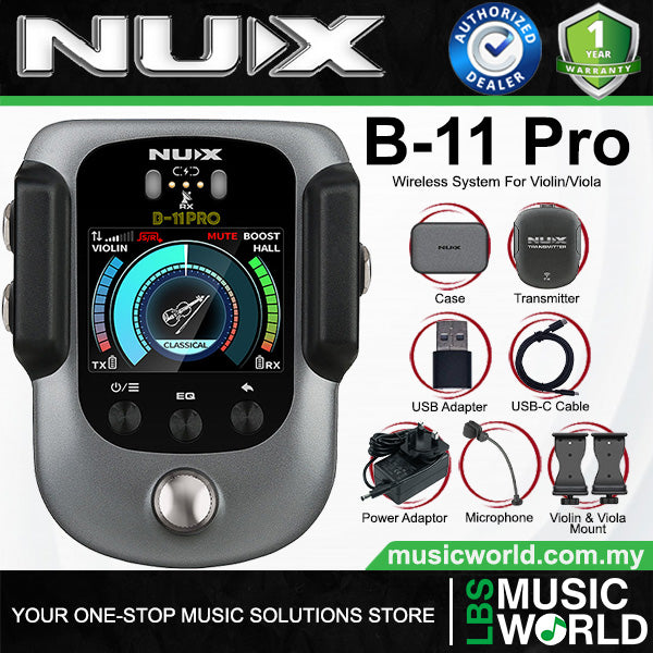 Nux B-11 PRO Wireless System for Violin and Viola with Built In Effects (B11 Pro)