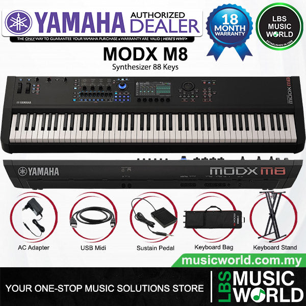 Yamaha MODX M8 88 GHS Key Synthesizer Music Workstation Keyboard (MODXM8)