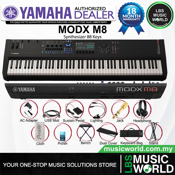 Yamaha MODX M8 88 GHS Key Synthesizer Music Workstation Keyboard With Full Package (MODXM8)