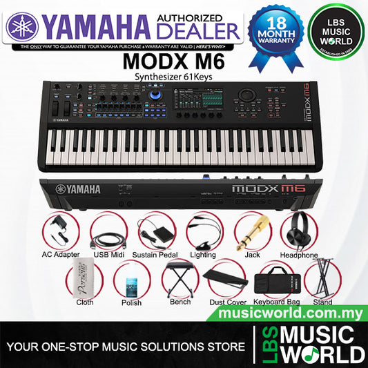 Yamaha MODX M6 61 Key Synthesizer Music Workstation Keyboard With Full Package (MODXM6)