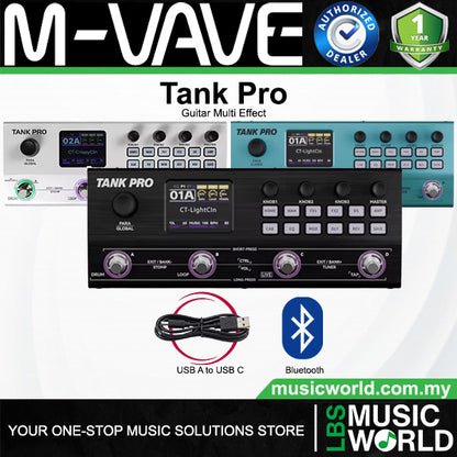 M-VAVE Tank Pro Portable Multi Effect Pedal with Built In Battery and Bluetooth