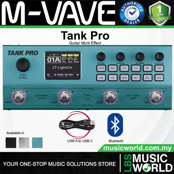 M-VAVE Tank Pro Portable Multi Effect Pedal with Built In Battery