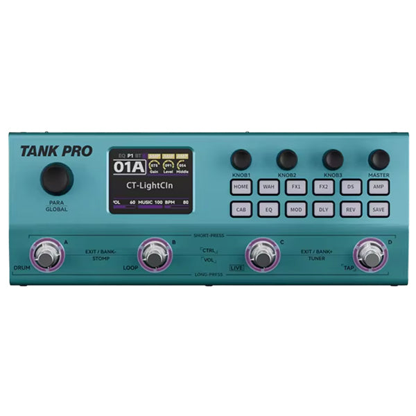 M-VAVE Tank Pro Portable Multi Effect Pedal with Built In Battery and Bluetooth