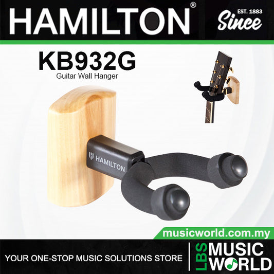 Hamilton KB932G Guitar Wall Hanger for Acoustic and Electric Guitars With Maple Mounting Plate