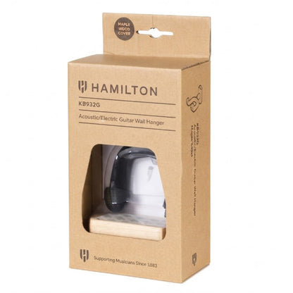 Hamilton KB932G Guitar Wall Hanger for Acoustic and Electric Guitars With Maple Mounting Plate