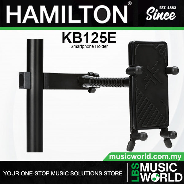 Hamilton KB125E Adjustable Smartphone Holder with Gooseneck and Tube Clamp - Black