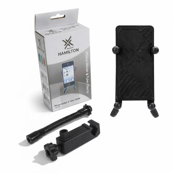 Hamilton KB125E Adjustable Smartphone Holder with Gooseneck and Tube Clamp - Black
