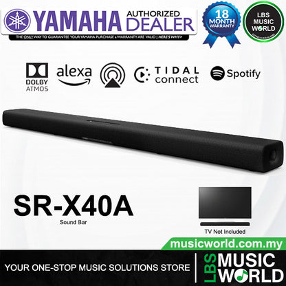 Yamaha SR-X40A Sound Bar with Dolby Atmos® and Alexa Built-In (SRX40A)