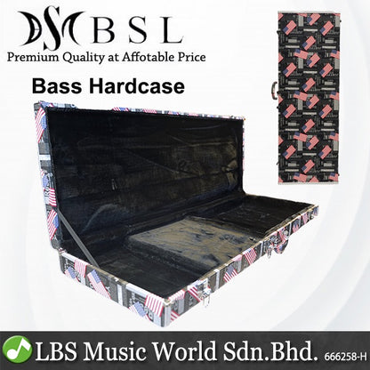 BSL BWC1 Bass Guitar Hardcase Designed Rectangle, Standard All Size Guitar