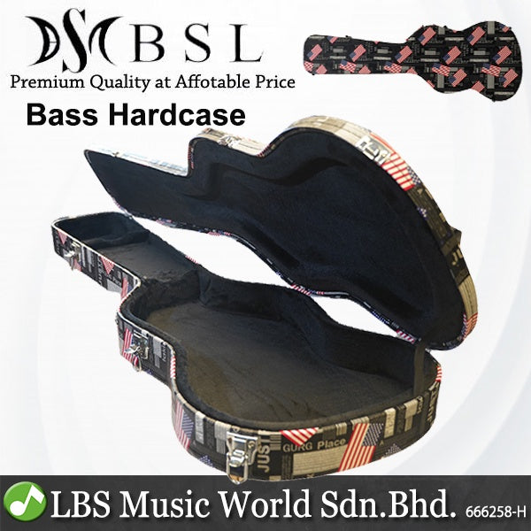 BSL BWC1 Bass Guitar Hardcase Designed Rectangle, Standard All Size Guitar