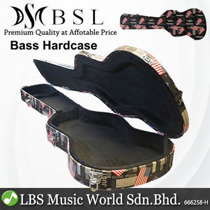 BSL BWC1 Bass Guitar Hardcase Designed Rectangle, Standard All Size Guitar