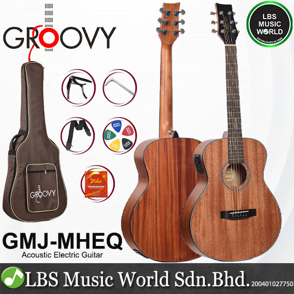 Groovy GMJMH-EQ 38 Inch Acoustic Electric Guitar with Bag and Pickup (GMJ)