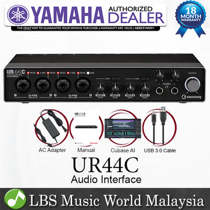 Steinberg UR44C 6X4 USB Type C Audio Interface with Cubase AI and Cubasis LE (UR44)