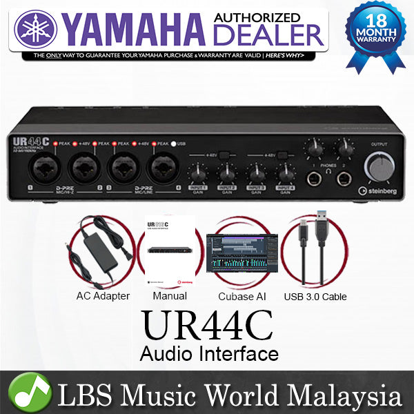 Steinberg UR44C 6X4 USB Type C Audio Interface with Cubase AI and Cubasis LE (UR44)