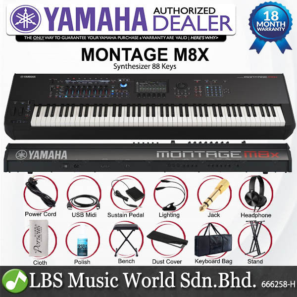 Yamaha Montage M8X 88 Key Synthesizer Music Workstation GEX Keyboard - Full Package