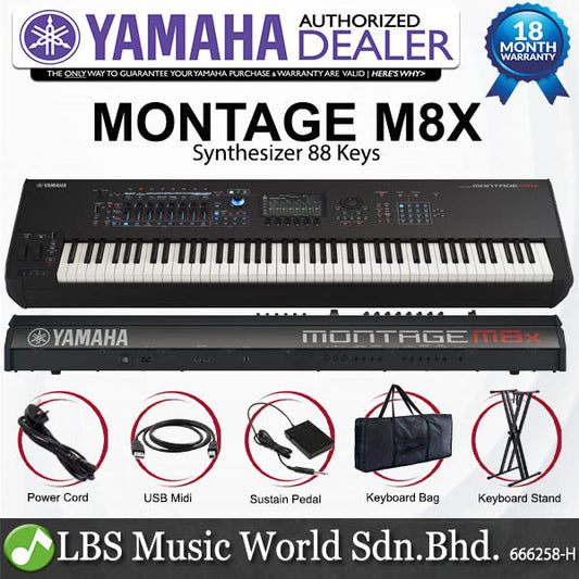 Yamaha Montage M8X 88 Key Synthesizer Music Workstation GEX Keyboard - Intermediate Package
